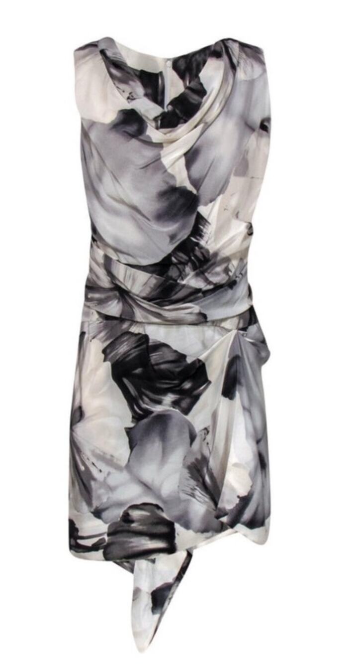 Robert Rodriguez Silk Mini Dress $325 Floral Cottagecore Asymmetrical Sz12 Large